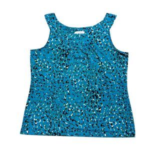 Calvin Klein Women's Size Large Blue/Green/Black Dressy Tank - Work Attire